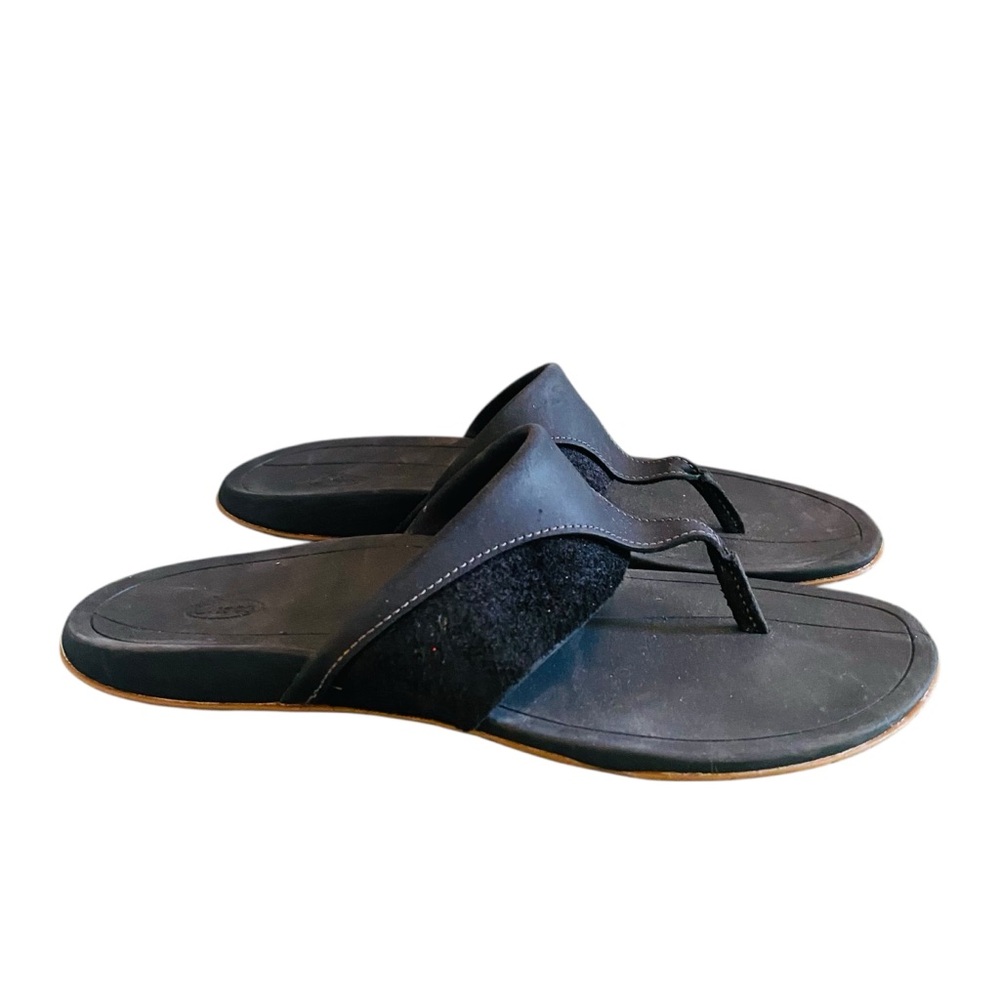 Chaco Women’s Hermosa Thong Sandal Leather Black 8 - Picture 2 of 9
